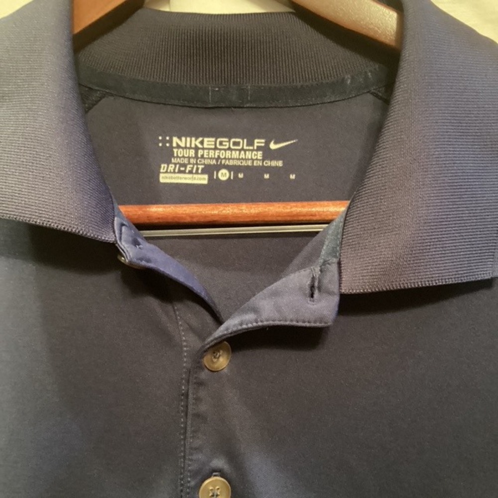 Nike Golf Polo Shirt Men's Navy Blue Dri-Fit Tour Performance Short Sleeve M - Picture 3 of 3